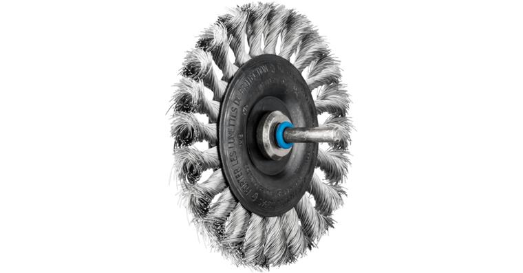 1001434024 round brush knotted RBG diameter 100x12 mm shaft 6 stainless steel wire 0.35