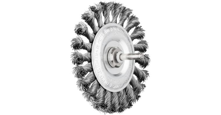 1001434020 round brush knotted RBG diameter 100x12 mm shaft 6 mm steel wire 0.35