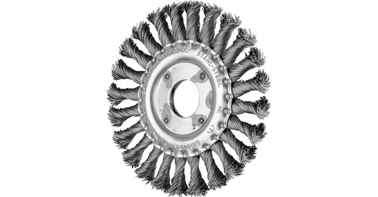 1001428537 round brush knotted RBG diameter 115x12x22.2 mm steel wire 0.50 mm