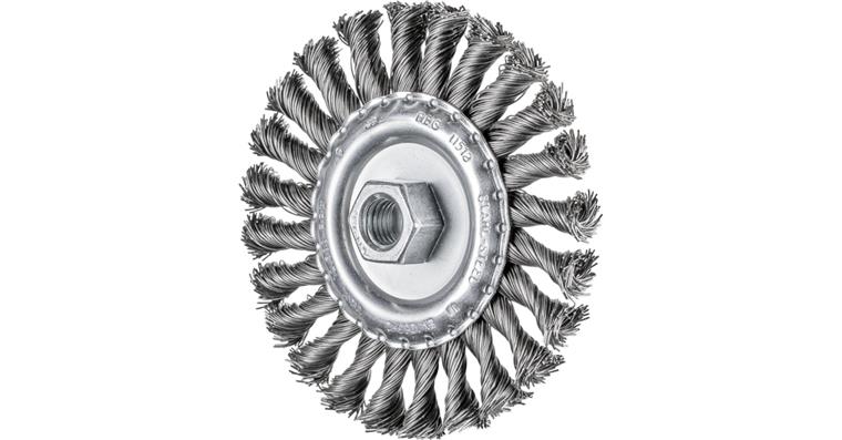 1001435226 round brush knotted RBG diameter 115x12 mm M14 steel wire 0.50 mm