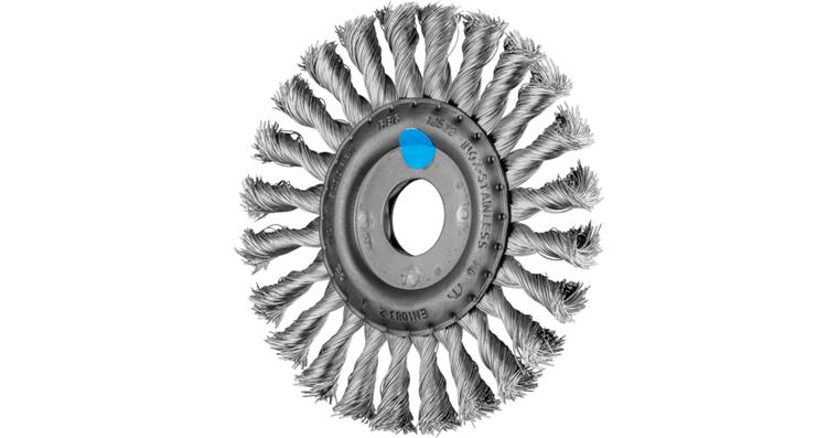 1001434043 round brush knotted RBG diameter 125x12x22.2 mm stainless steel wire 0.35 mm