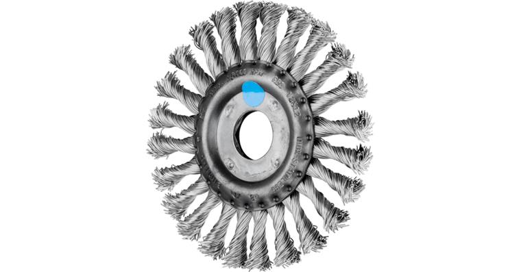1001438563 round brush knotted RBG diameter 125x12x22.2 mm stainless steel wire 0.50 mm