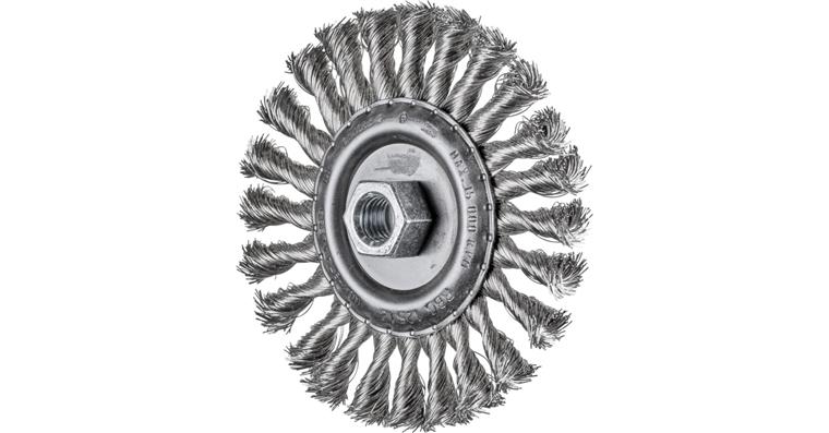 1001435230 round brush knotted RBG diameter 125x12 mm M14 stainless steel wire 0.35 mm