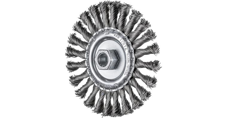 1001435227 round brush knotted RBG diameter 125x12 mm M14 steel wire 0.50 mm