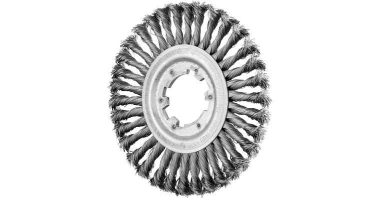1001437686 round brush knotted RBG diameter 200x16x50.8 mm bore steel wire 0.50