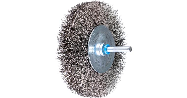 1001441780 round brush unknotted RBU 100x20 mm shaft 6 mm stainless steel wire 0.30