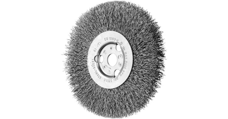 1001436575 round brush narrow unknotted RBU 125x12x14mm bore steel wire 0.30mm