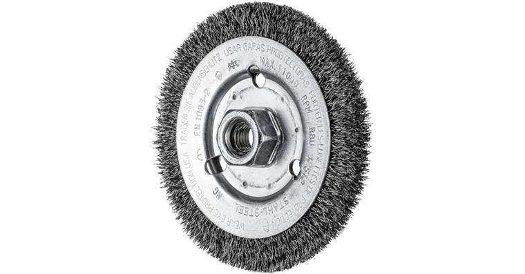 1001436573 round brush unknotted RBU diameter 125x12 mm M14 steel wire 0.30 mm