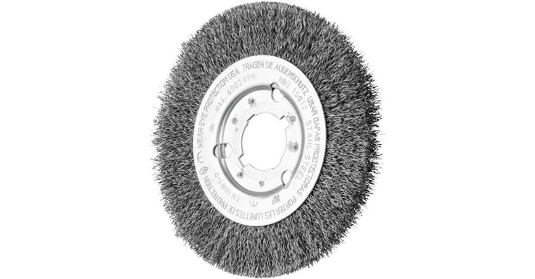 1001434025 Round brush narrow unknotted RBU 150x12xVariable bore Steel wire 0.25