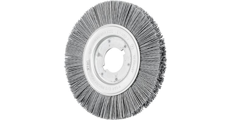 1001428553 Wheel brush narrow unknotted RBU 150x16xVariable bore SiC 0.90 grit 180