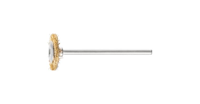 1001440024 miniature round brush RBU diameter 16x2 mm shaft 2.34 brass wire 0.10