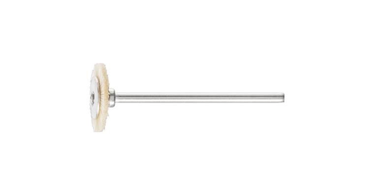 1001440025 miniature round brush RBU 16x2 mm shaft 2.34 mm white pig bristle