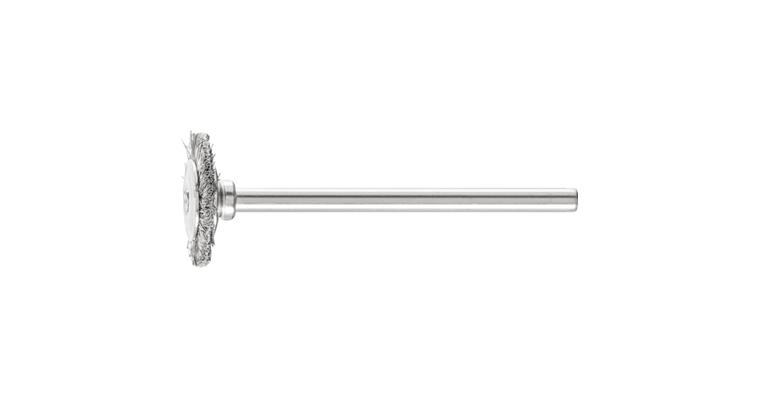 1001440029 miniature round brush RBU diameter 16x2mm shaft 3mm stainless steel wire 0.10