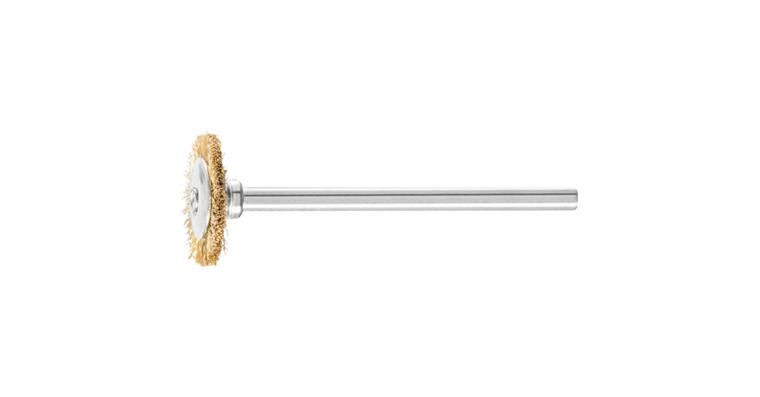 1001440030 miniature round brush RBU diameter 16x2 mm shaft 3 mm brass wire 0.10