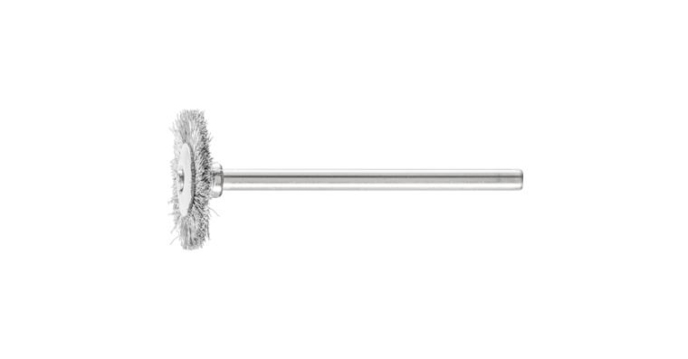 1001440039 miniature round brush RBU diameter 19x2 mm shaft 3 mm steel wire 0.10