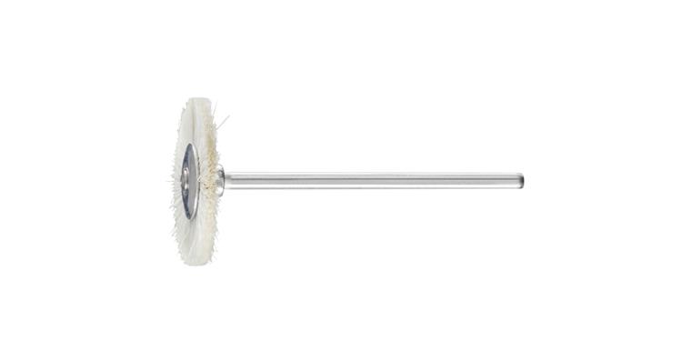 1001440052 miniature round brush RBU diameter 22x2mm shaft 2.34mm white goat hair
