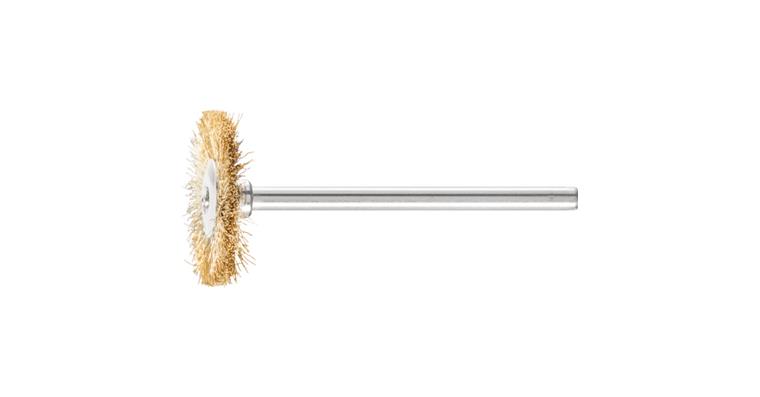 1001440057 miniature round brush RBU diameter 22x2 mm shaft 3 mm brass wire 0.10
