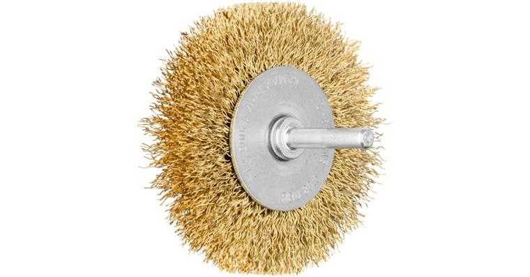 1001428501 round brush unknotted RBU diameter 80x15mm shaft 6mm brass wire 0.30