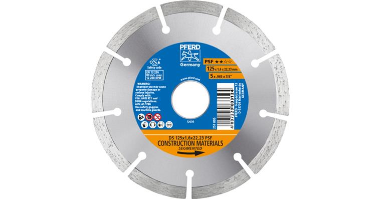 1001447023 diamond cutting blade DS 125x1.6x22.23 mm PSF fast cutting of stone