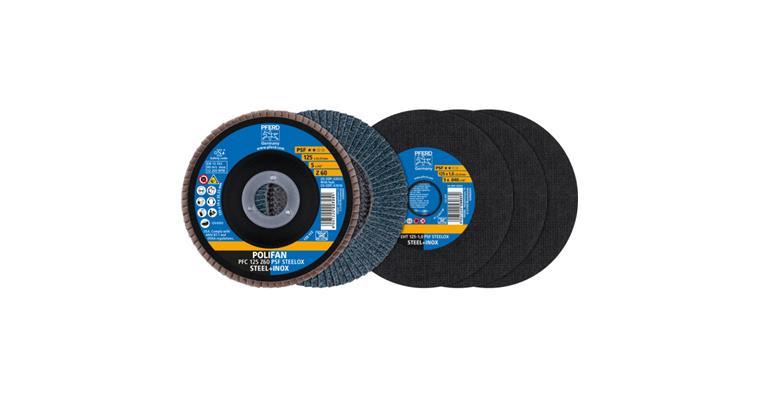1001441988 cut-off / flap disc set 125 line PSF STEELOX EHT 1.0/PFC Z60 4-piece set