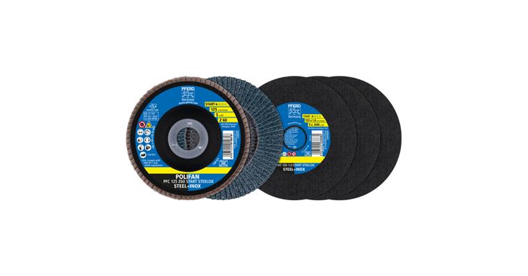 1001441989 cut-off / flap disc set 125 line START STEELOX EHT 1.0/PFC Z60 4-piece set