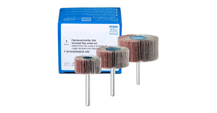 1001441850 flap disc set corundum A 80 diameter 30x15, 40x20, 60x30mm 3-piece set