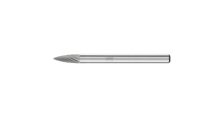 1001438040 carbide burr pointed bend SPG diameter 03x07 mm shank 3 mm Z5
