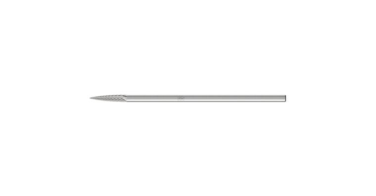 1001436021 carbide burr pointed bend SPG diameter 03x13 mm shank 3x75 mm Z5