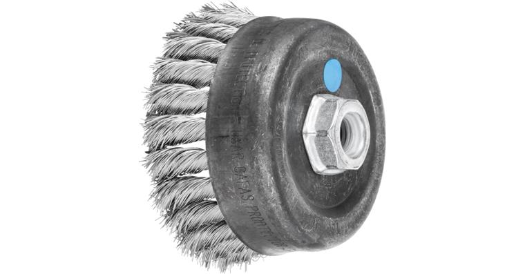 1001437683 cup brush knotted TBG diameter 100 mm M14 stainless steel wire 0.35 mm 5