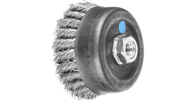 1001438586 cup brush knotted TBG diameter 100 mm M14 stainless steel wire 0.50 mm