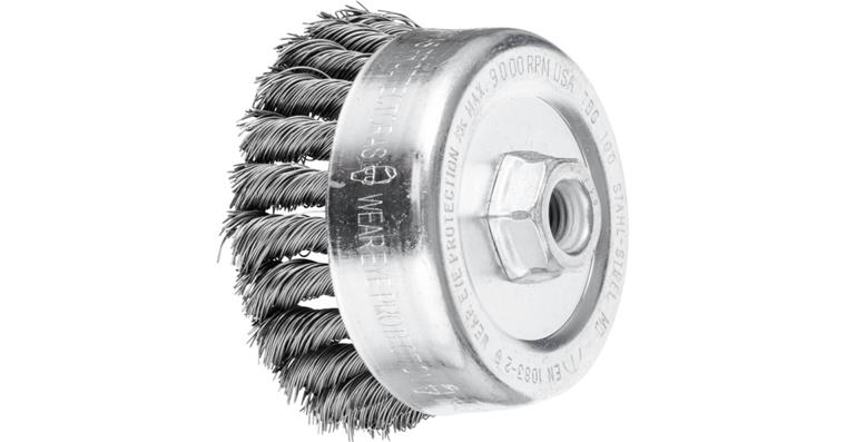 1001437682 cup brush knotted TBG diameter 100 mm M14 steel wire 0.50 mm 5