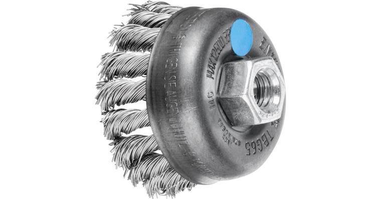 1001437676 cup brush knotted TBG diameter 65 mm M14 stainless steel wire 0.50 mm 5