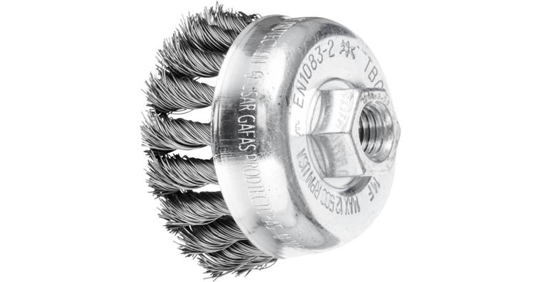 1047606101 cup brush knotted TBG diameter 65 mm M14 steel wire 0.35 mm