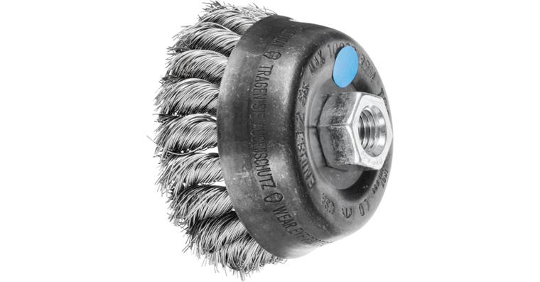 1001437680 cup brush knotted TBG diameter 80 mm M14 stainless steel wire 0.35 mm 5