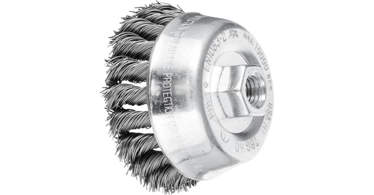 1001436549 cup brush knotted TBG diameter 80 mm M14 steel wire 0.50 mm