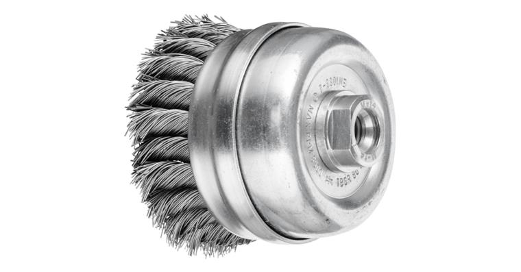 1047606110 cup brush with support ring knotted TBGR diameter 80 mm M14 wire 0.50 mm
