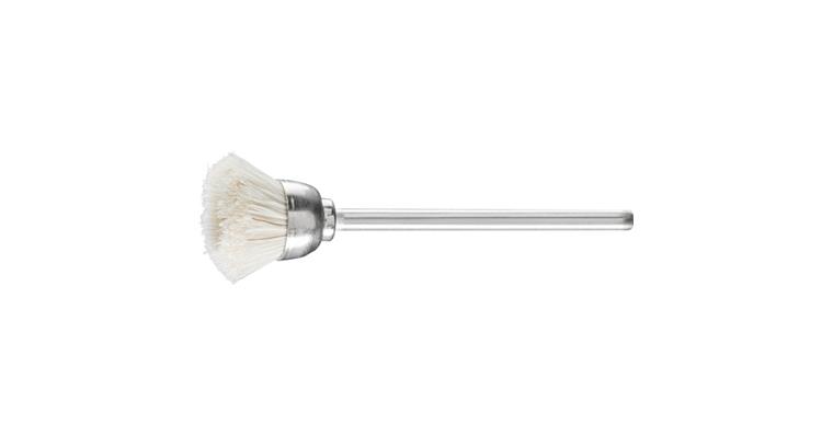 1001440101 miniature cup brush TBU diameter 15 mm shaft 2.34 mm white goat hair