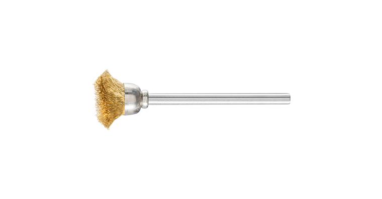 1001440104 miniature cup brush TBU diameter 15 mm shaft 3 mm brass wire 0.10