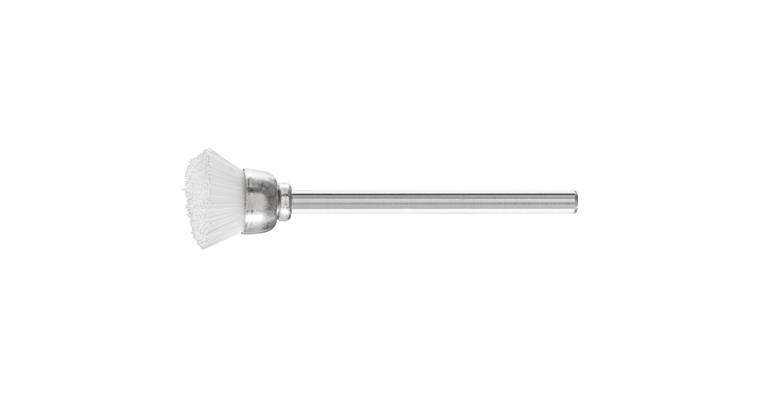 1001440105 miniature cup brush TBU diameter 15mm shaft 3mm plastic bristles 0.15