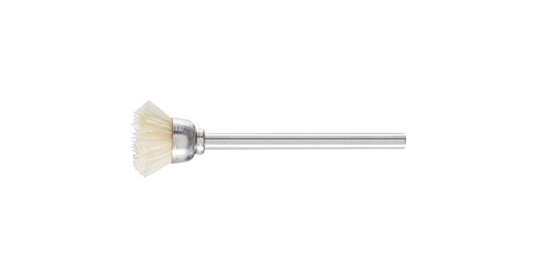 1001440106 miniature cup brush TBU diameter 15 mm shaft 3 mm white pig bristle