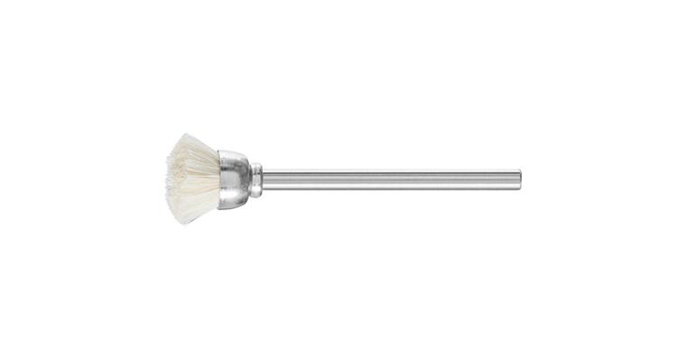 1001440108 miniature cup brush TBU diameter 15 mm shaft 3 mm white goat hair