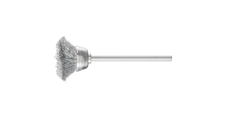 1001440109 miniature cup brush TBU diameter 18 mm shaft 2.34 mm steel wire 0.10