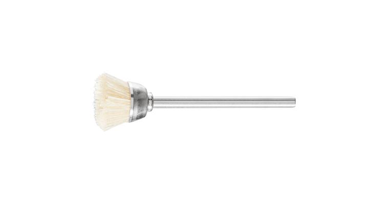 1001440126 miniature cup brush TBU diameter 18 mm shaft 3 mm white pig bristle