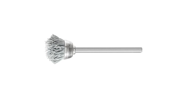1001440124 miniature cup brush TBU diameter 18 mm shaft 3 mm SiC 0.25 grit 800