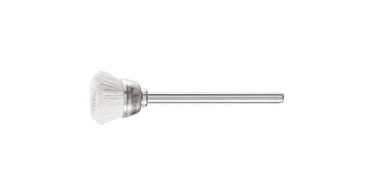 1001440128 miniature cup brush TBU diameter 18 mm shaft 3 mm white goat hair