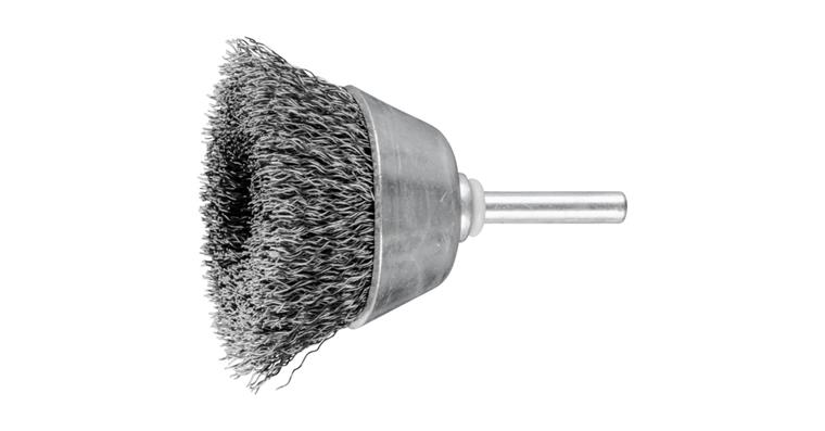 1001441801 cup brush unknotted TBU diameter 50 mm shaft 6 mm steel wire 0.30 mm