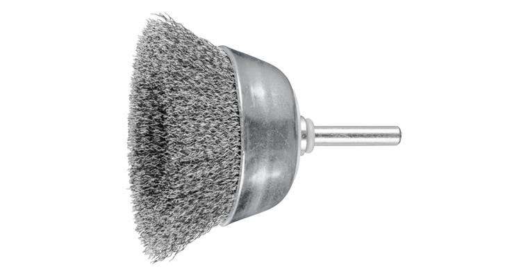 1001440136 cup brush unknotted TBU diameter 70 mm shaft 6 mm steel wire 0.20 mm