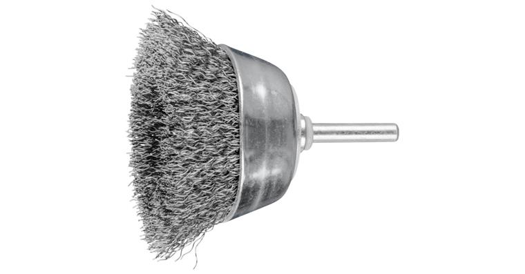 1001440137 cup brush unknotted TBU diameter 70 mm shaft 6 mm steel wire 0.30 mm
