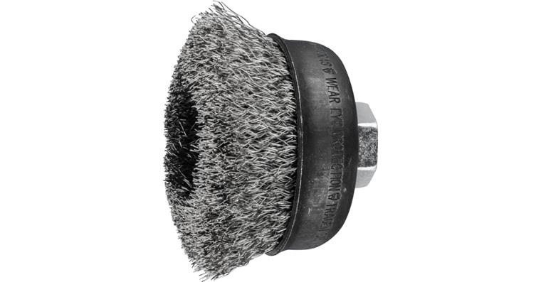 1001438617 cup brush unknotted TBU diameter 75 mm M14 stainless steel wire 0.30 mm 5