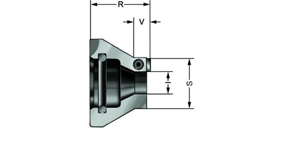 Mitnehmer-Scheibe, Spannkreis-Ø 32 H, HM-Platte 6x3,2, Rechtslauf